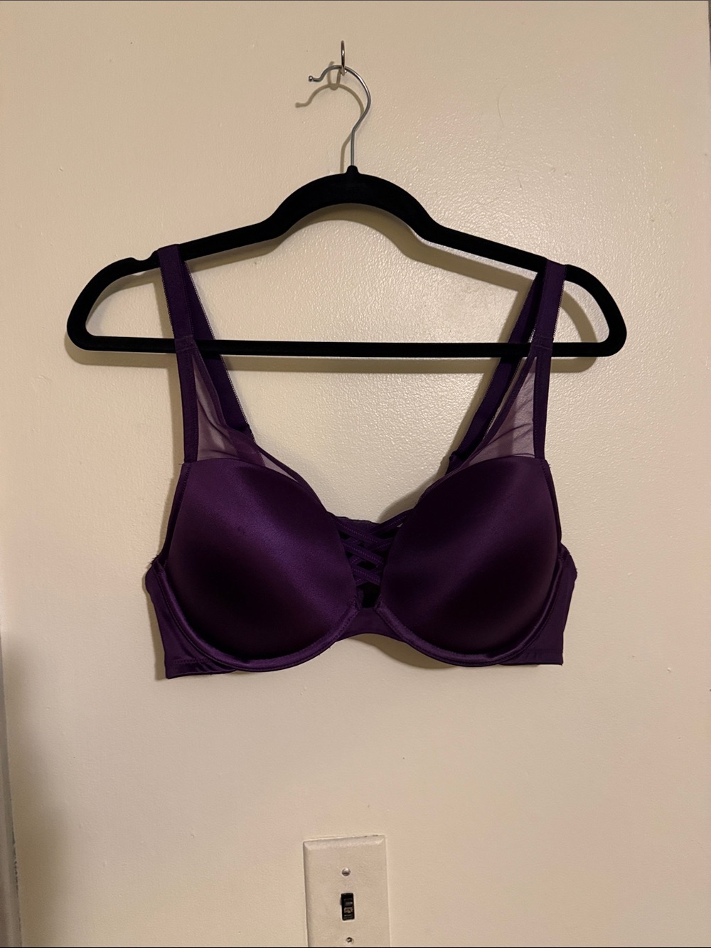 Torrid curve shiny purple plunge bra